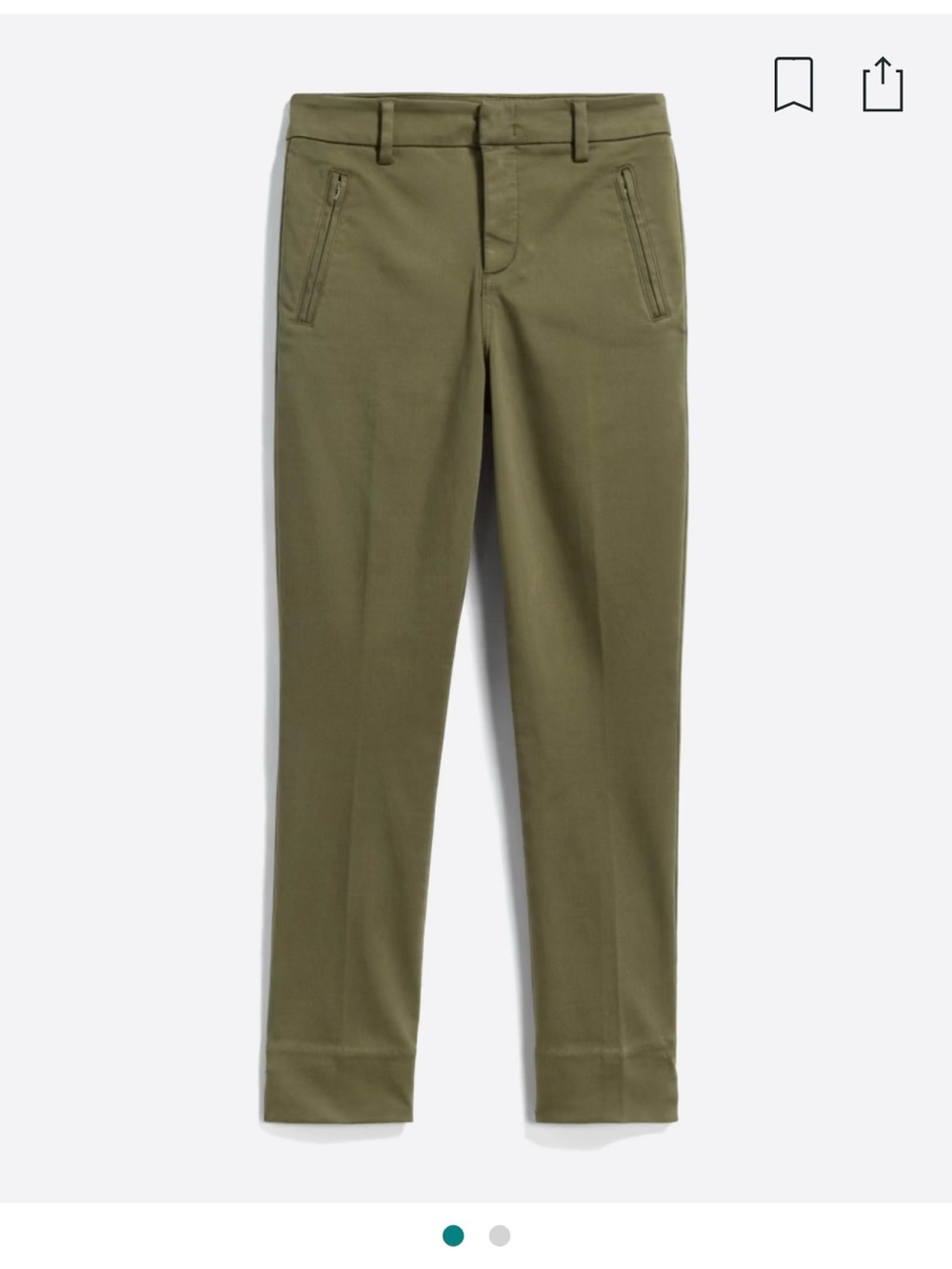 Level 99 Francis Straight Leg Pants Olive Green Size 31